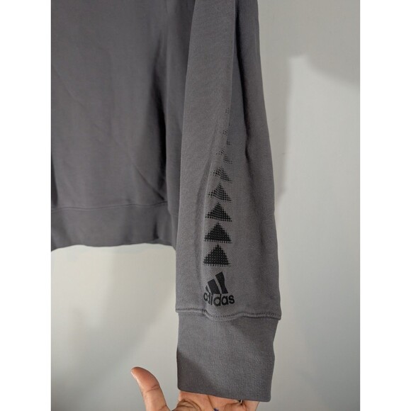 Adidas Womens Grey Peloton Crew Neck Sweatshirt Sz S Workout Gym Running Sports - Picture 5 of 10